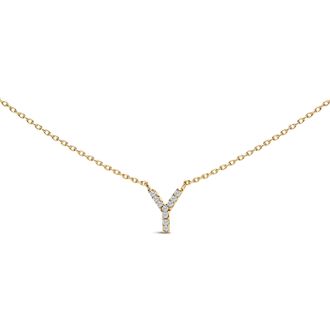 House of Brilliance 10K Gold Diamond Accent A-Z Block Initial Pendant Necklace