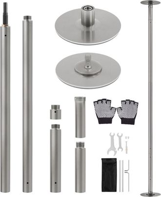 Yaheetech Yaheetech - Juego De Palos De Baile Extra&iacute;ble Para Club, Casa Pole Dance Barra De Baile De Acero Inoxidable Para Casa Danza Ejercicio Altura Ajustable