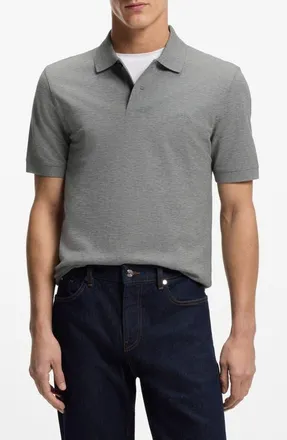 BOSS Pallas Solid Cotton Piqu&eacute; Polo in Silver at Nordstrom, Size Xxx-Large