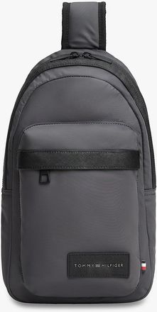 Tommy Hilfiger Mens Water-Resistant Crossbody Sling - Grey