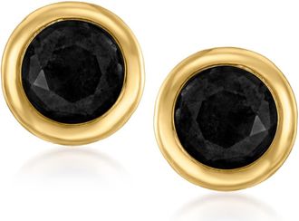 Canaria Canaria Bezel-Set Black Onyx Stud Earrings in 10kt Yellow Gold