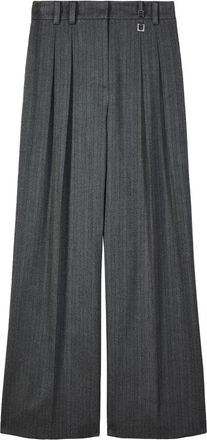 Patrizia Pepe Wijde broek - Dames - Wijde Broeken - Grijs - L - Broeken