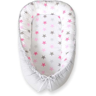 OEM Capullo Para Beb&eacute;, Doble Cara, Parque, Arrullo, Premium Bobono - Rosa-gris/estrellas Grises