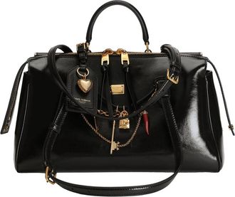 Dolce & Gabbana Womens Victory Black Leather Shoulder Bag