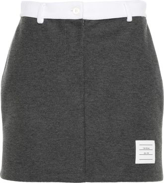 Thom Browne Mini-rok met logopatch - Grijs