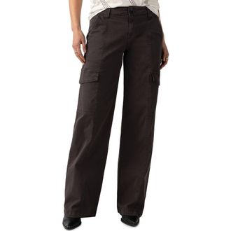 Sanctuary Rebel Straight Leg Twill Cargo Pants in Obsidian at Nordstrom, Size 32