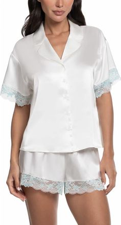 In Bloom by Jonquil Lillie Lace Trim Satin Shorts Pajamas in Ivory at Nordstrom, Size X-Small