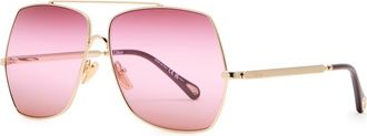Chloé Aviator-style Sunglasses - Gold - One Size