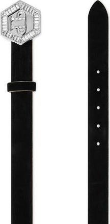 Philipp Plein Saffiano Leather Belt Hexagon Women in Black at Nordstrom, Size 105