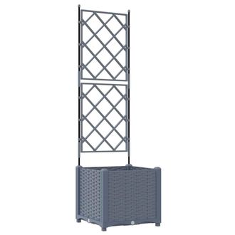 vidaXL Vidaxl - Maceta De Jard&iacute;n Con Enrejado Gris Claro 40 X 40 X 143 Cm Pp