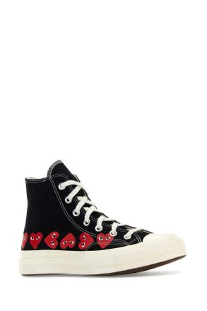 Comme Des Gar&ccedil;ons Comme Des Garcons Play Heart-Print Canvas Sneakers - Black