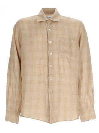 Our Legacy Neutrals Checkered Single Pocket Linen Shirt