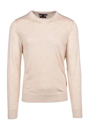 Tommy Hilfiger Beige Fine-Knit Cotton Sweater