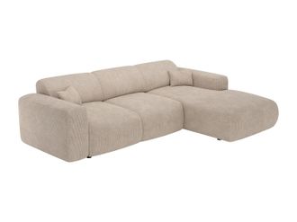 Vente-Unique Sof&aacute; rinconera derecha de pana beige POGNI de Maison C&eacute;phy