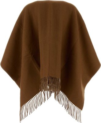 Fendi Womens Deco Cape Brown Wool Cashmere Capes