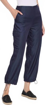 Lyss&eacute; Womens Tailored Cargo Joggers In Navy
