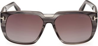 Tom Ford 56mm Square Sunglasses in Havana /Gradient Brown at Nordstrom Rack
