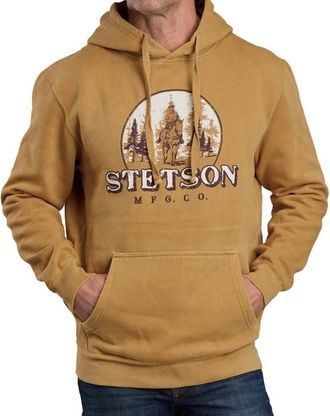 Stetson Horserider Cotton Blend Hoodie In Woods Orange