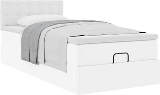 vidaXL Cama Otomana Colch&oacute;n Cuero Sint&eacute;tico Blanco 90x200cm Vidaxl