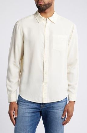 AG - Adriano Goldschmied Aiden Solid Lyocell Button-Up Shirt in Ivory Dust at Nordstrom Rack, Size Xx-Large