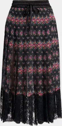 Dolce & Gabbana Small Flower Bouquets-Print Skirt