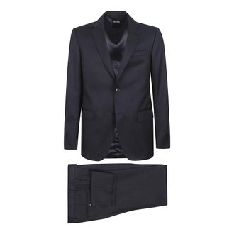 Ermenegildo Zegna Single Breasted Suits, male, Black, Size: 2XL Single-breasted Two-piece Suit