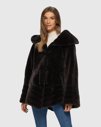 Gorski SHEARLING LAMB JACKET REVERSIBLE TO TAFFETA
