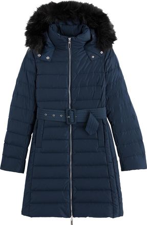 La Redoute Collections Lange donsjas met kap afgewerkt met imitatiebont