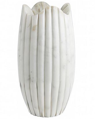 BIDKhome Bidkhome Fluted Marble White Vase