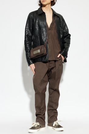 Rick Owens Wool Shirt With V-neck, Mens, Brown