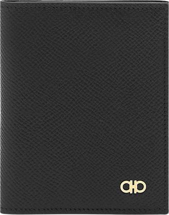 Ferragamo Textured Bi-Fold Micro Gancio Wallet