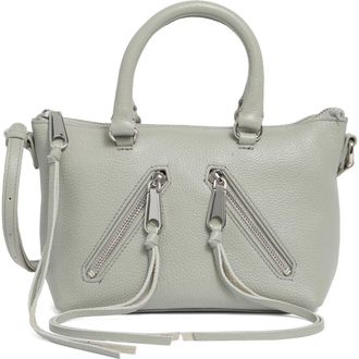 Rebecca Minkoff Micro Moto Leather Satchel in Dove at Nordstrom Rack