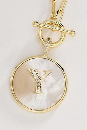 Melinda Maria Love Letters Medallion Monogram Necklace