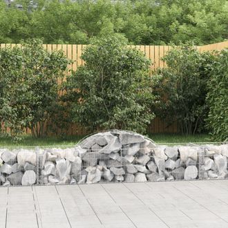 Berkfield Home Arched Gabion Baskets 6 pcs 200x50x40/60 cm Galvanised Iron in Silver