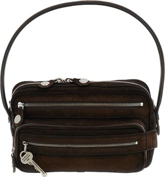 Acne Studios Brown Multi-Zipper Leather Rectangular Shoulder Bag