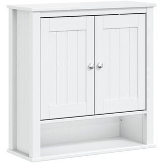 vidaXL Mueble De Pared Ba&ntilde;o Berg Madera Maciza Blanco 69,5x27x71,5 Cm Vidaxl