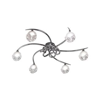 Netlighting Fragma Semi Flush Ceiling 6 Light G9 Polished Chrome in Grey