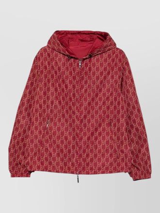 Emporio Armani nylon hooded bomber jacket drawstring hem