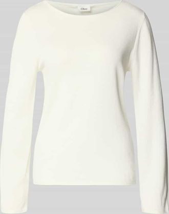 s.Oliver Red Label Regular Fit Langarmshirt aus Baumwoll-Viskose-Mix in Weiss, Gr&ouml;&szlig;e 34