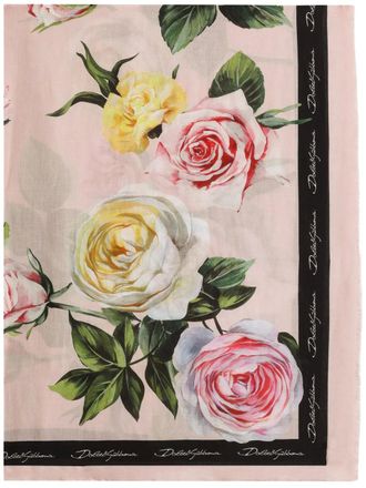 Dolce & Gabbana floral-print scarf - women - Cashmere/Modal - One Size - Pink