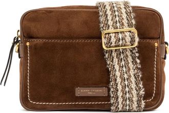Gianni Chiarini Cognac Nina Leren Crossbody Tas - Dames - Schoudertassen - Bruin - ONE Size - Tassen