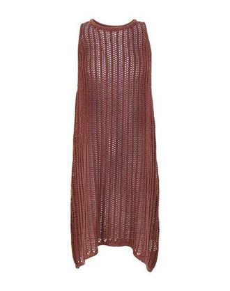 8 by YOOX COTTON BLEND CROCHET SLEEVELESS SHORT DRESS