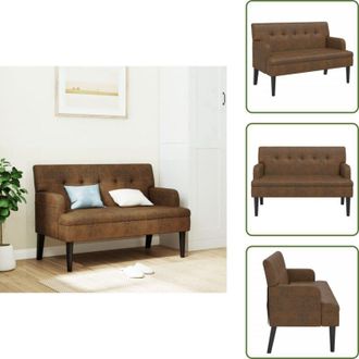 vidaXL Arredamento salotto - vidaXL Panca con Schienale Marrone 112x65,5x75 cm in Scamosciato - Ufficio