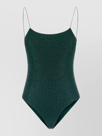 Os&eacute;ree nylon blend swimsuit glitter scoop back