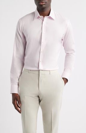 Nordstrom Trim Fit Premium Performance Dress Shirt in Pink Riverton Dobby at Nordstrom, Size 14.5 - 32