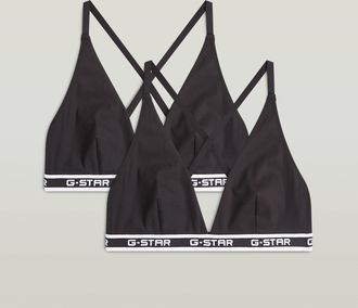 G-Star Multiway Triangle Bralette Set van 2 - Zwart - Dames