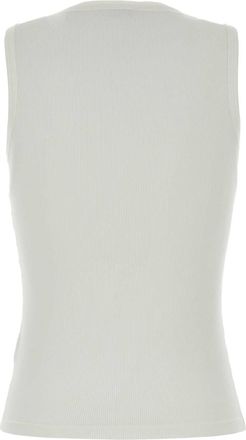Burberry Ribbed Cotton Tank Top - White
