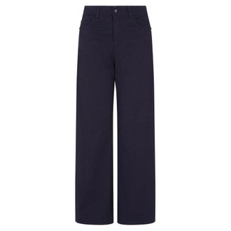 Emporio Armani Rechte Broek - Dames - Straight fit broeken - Blauw - W25 - Katoen - Broeken
