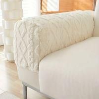 OEM Fundas El&aacute;sticas Suaves Para Reposabrazos De Sof&aacute; Con Estampado Geom&eacute;trico Jacquard (2 Piezas) - Lavables Y Antideslizantes (blanco) - Crezuo