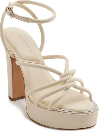 DKNY Delicia Ankle Strap Platform Sandal in Silver at Nordstrom Rack, Size 9.5